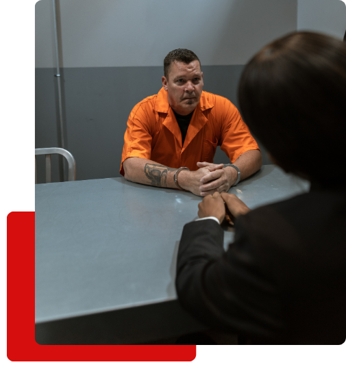 Houston Criminal Defense Lawyer image 3 man in jail meeting with representation