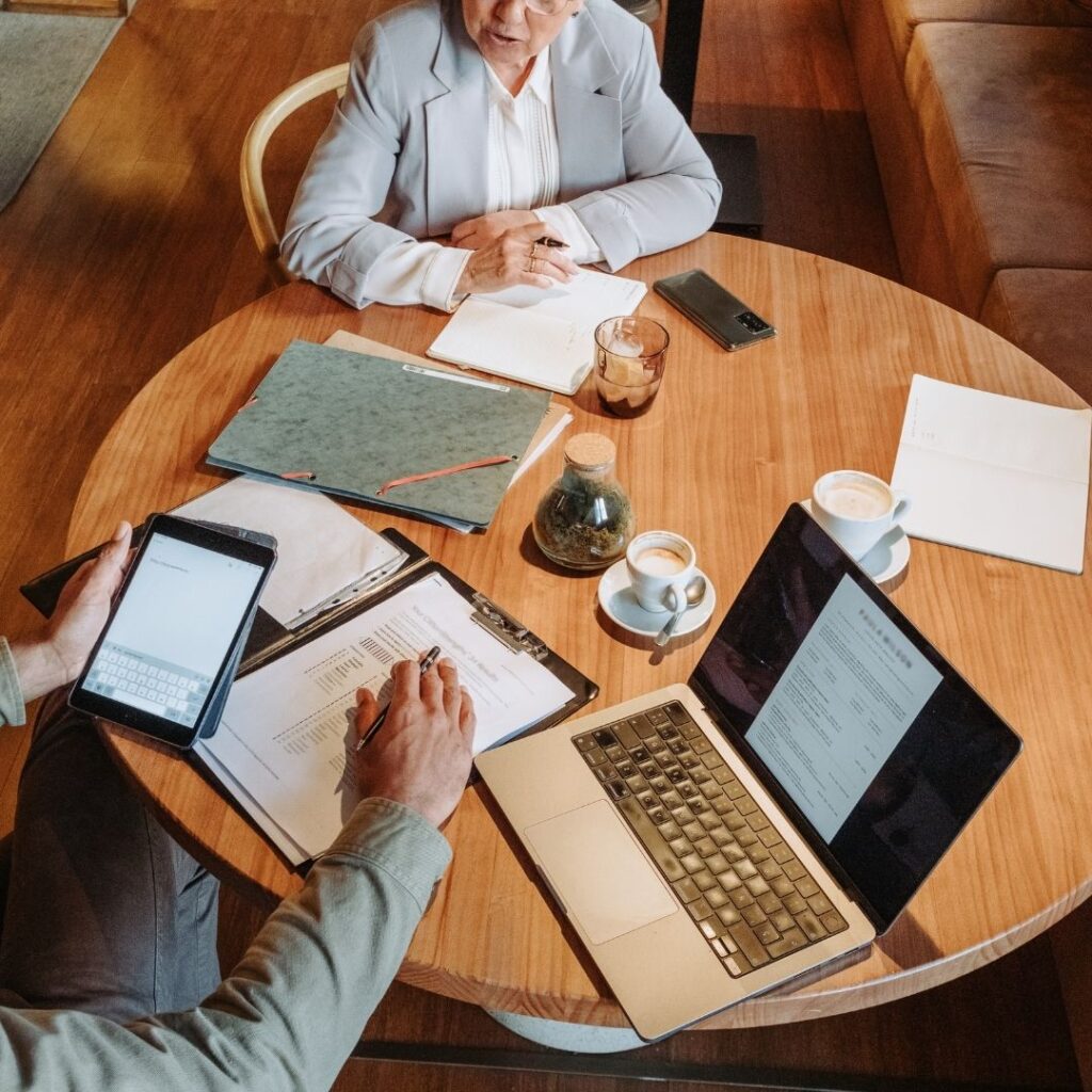 HR team meeting around a work table