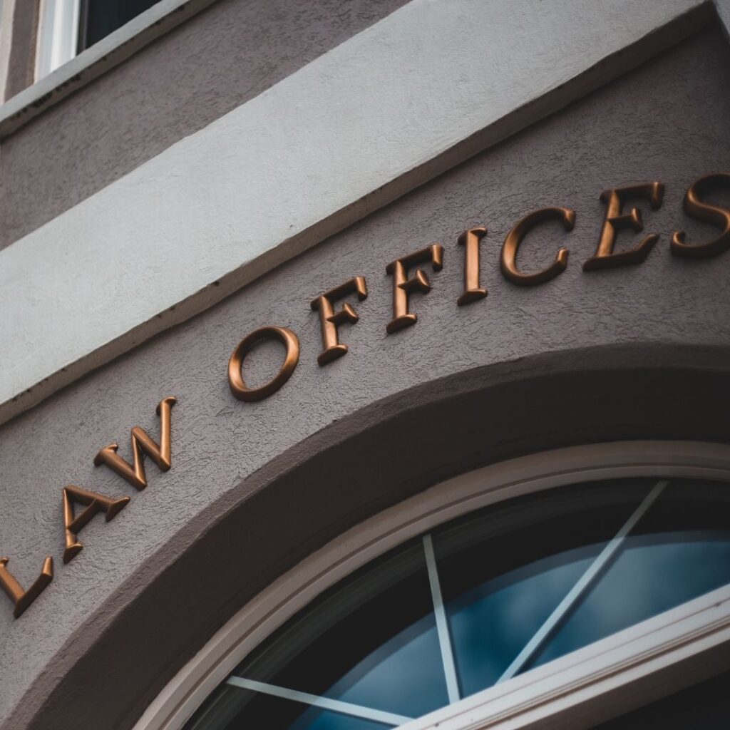 Law offices on exterior of building